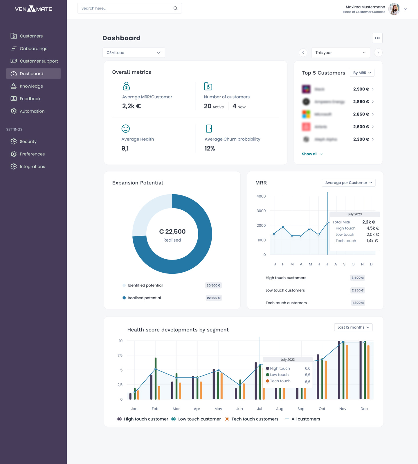 VENMATE Dashboard